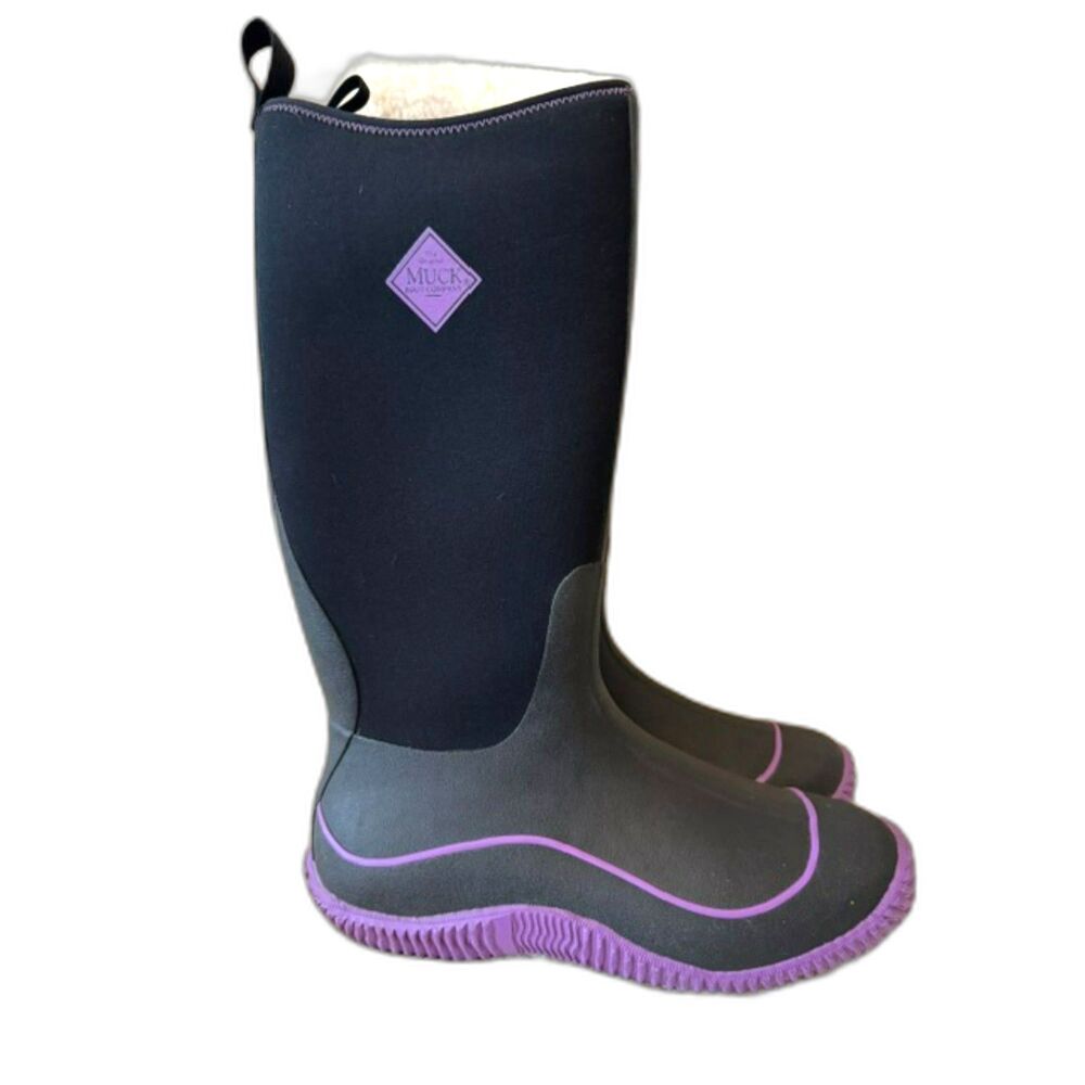 THE ORIGINAL MUCK BOOT HALE TALL PURPLE & BLACK SIZE 11 WATERPROOF LN